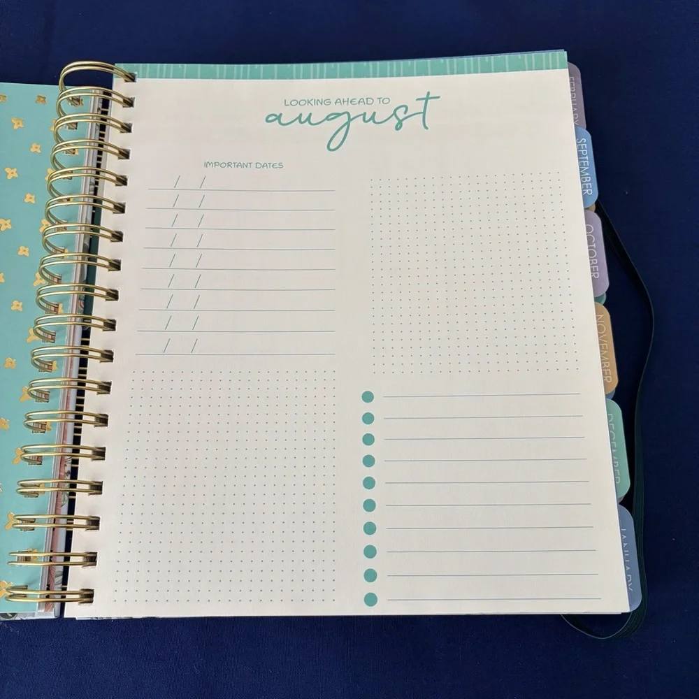 Spiral Bound Peacock Floral 17-Month Planner